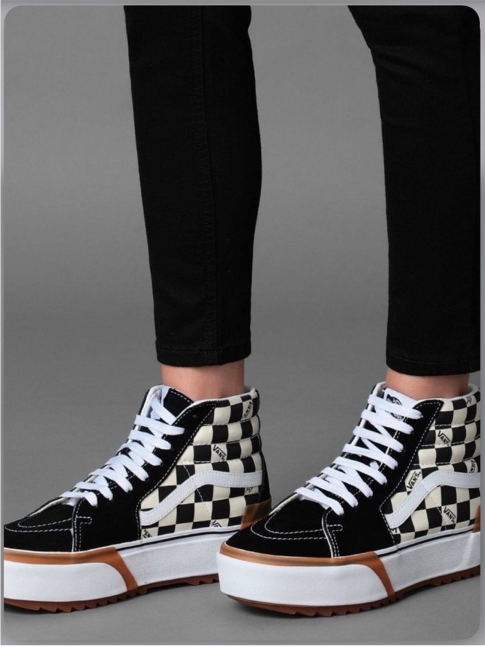 Vans Sk8-Hi Stacked
'Checkerboard' Platform Size
5.5W, 4M, 35EUR, 22cm
